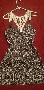 Black and white sun dress with razor back